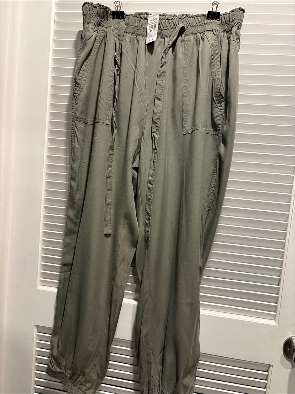 Women’s Olive Green Drawstring Jogger Pants
